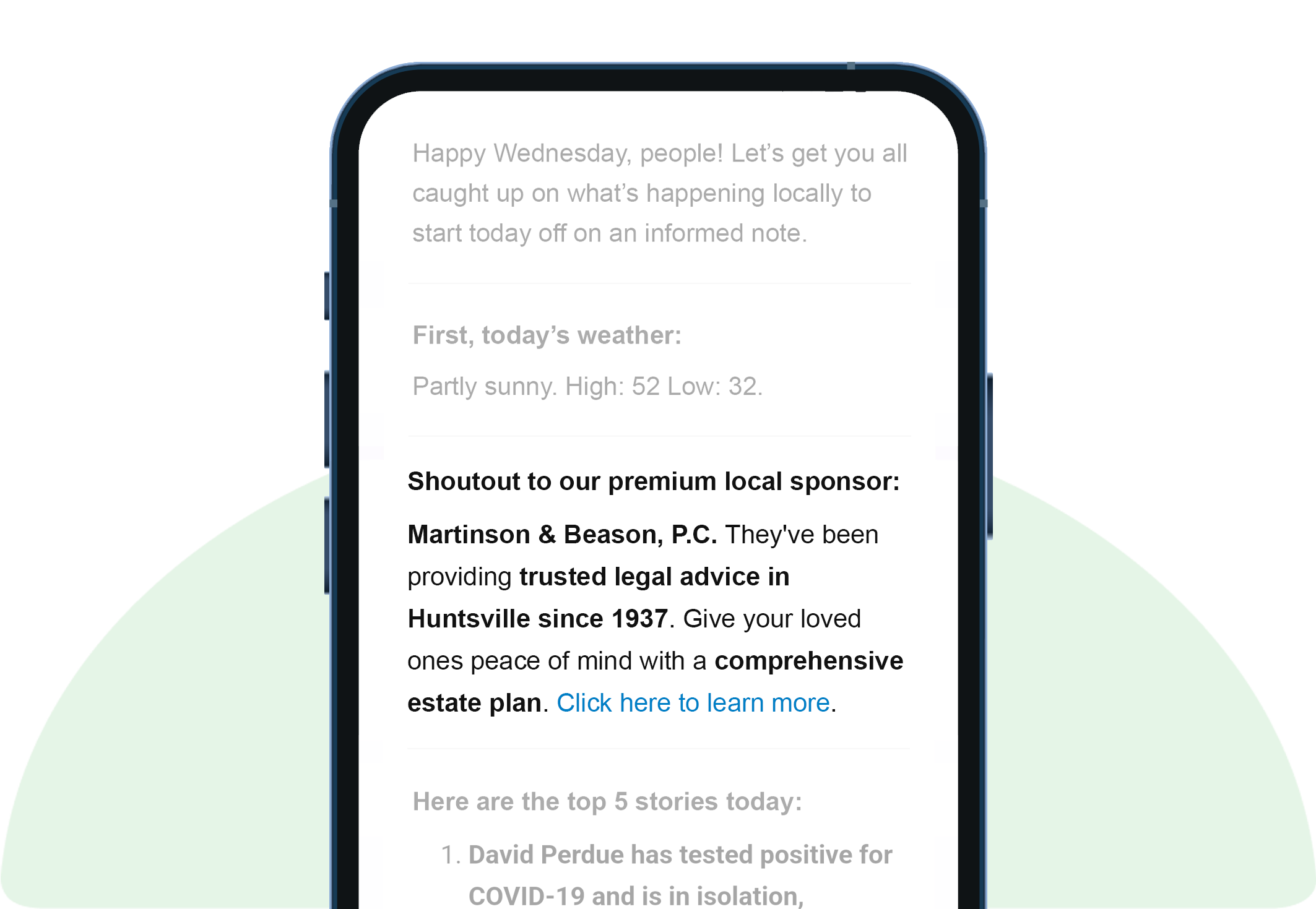 Daily-Premium-Sponsorship-Sample-on-phone-Law